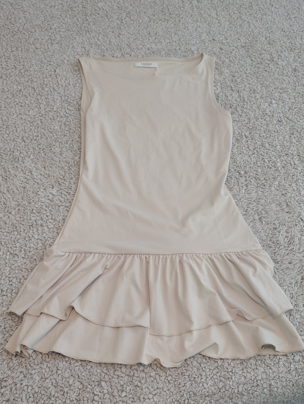 Peppermayo Cream Ruffle-Hem Mini Dress - Picture 3 of 5